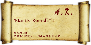 Adamik Kornél névjegykártya