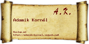 Adamik Kornél névjegykártya