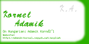 kornel adamik business card